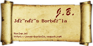 Jónás Borbála névjegykártya