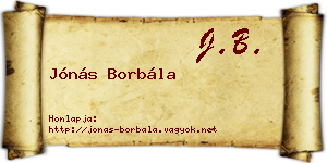 Jónás Borbála névjegykártya